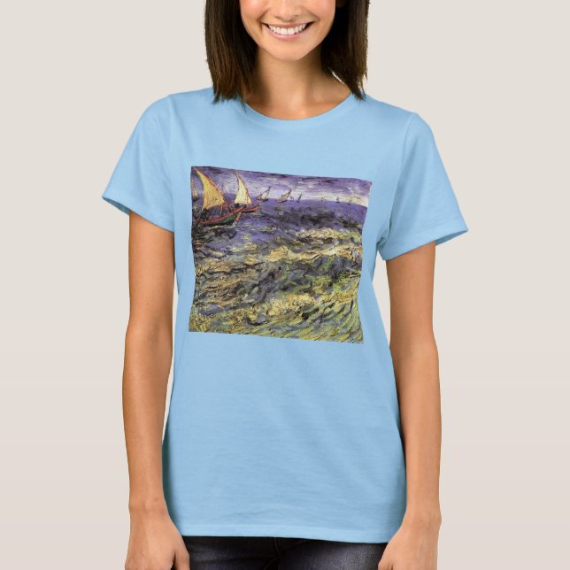 Camiseta Capa de mar em Saintes Maries por Vincent van Gogh (Frente)