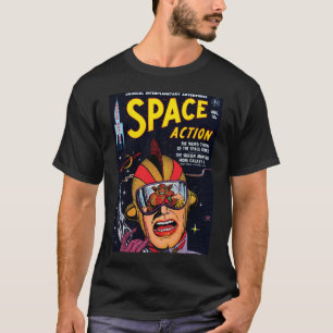 Camiseta Capa de Quadrinho de Ficção Científica Vintage Açã