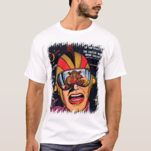 Camiseta Capa de Quadrinho de Ficção Científica Vintage Açã