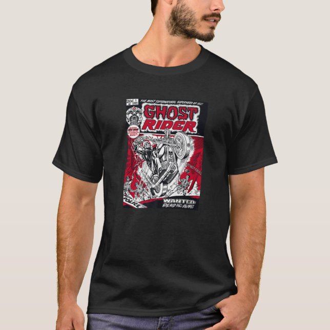 Camiseta Capa de Quadrinho do Marvel Ghost Rider Impressão  (Frente)