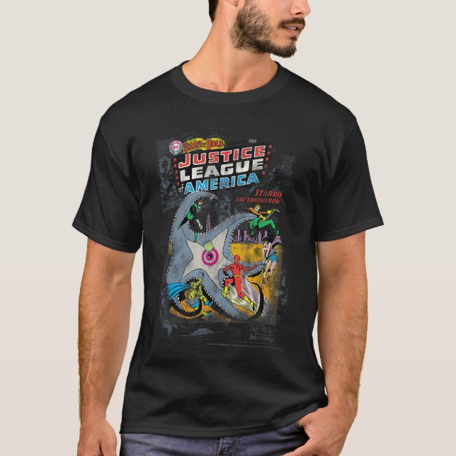 Camiseta Capa de quadrinhos do DC Comics Justice League Sta (Frente)