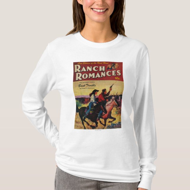 Camiseta Capa de revista dos romances do rancho (Frente)