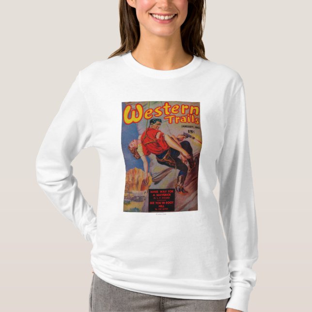Camiseta Capa de revista ocidental 3 das fugas (Frente)