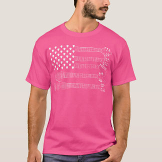 Camiseta Capa de Violão da Bandeira Americana Músico Acústi