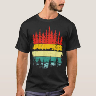 Camiseta Capa Florestal Retrô de Árvores Selvagens Exterior