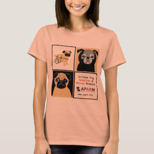 Camiseta Capa longa apta relaxada mulheres dos Pugs do