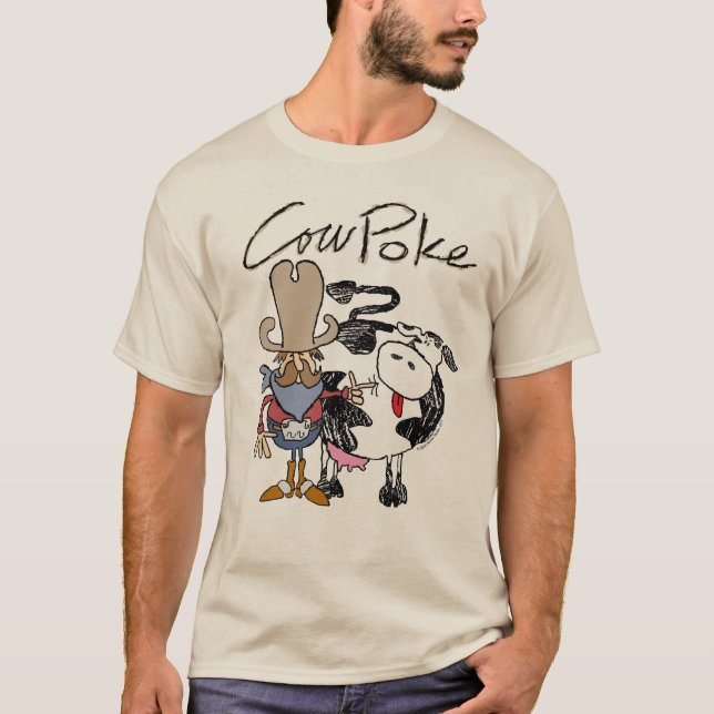 Camiseta Capa longa básica do puxão da vaca (Frente)