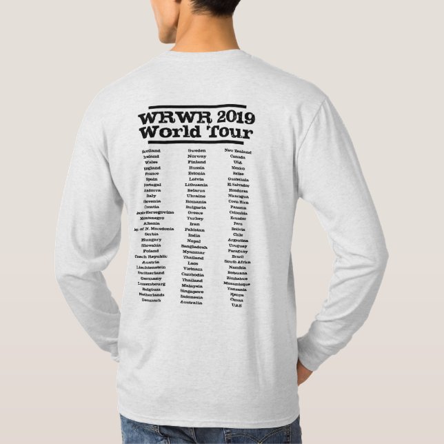 Camiseta Capa longa da excursão do mundo de WRWR (Verso)
