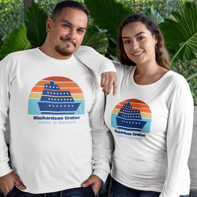 Camiseta Capa Longa da Família Sunset de Navio de Cruzeiro  (Criador carregado)