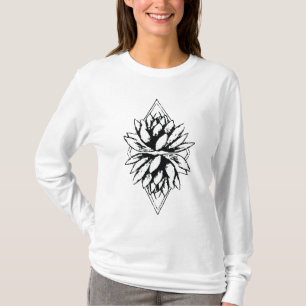 Camiseta Capa longa da flor de Lotus