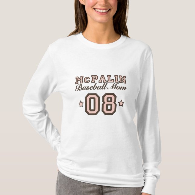 Camiseta Capa longa da mamã do basebol de McPalin (Frente)