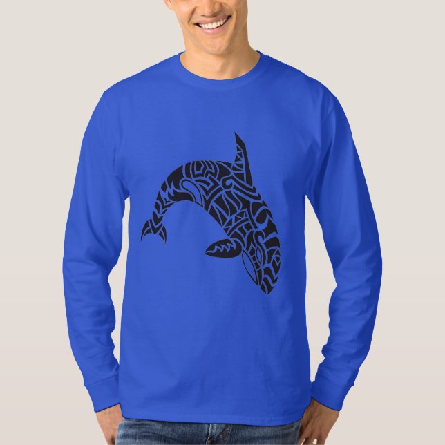 Camiseta Capa longa da orca do Totem (Frente)
