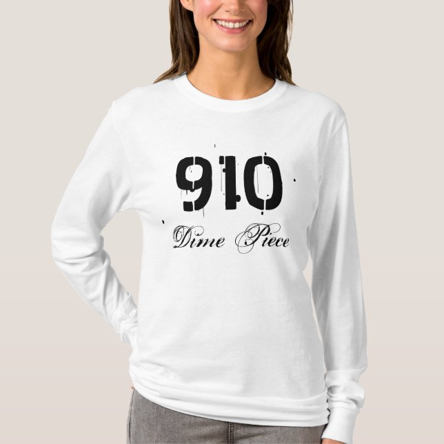 Camiseta Capa longa da parte de 910 moedas de dez centavos (Frente)