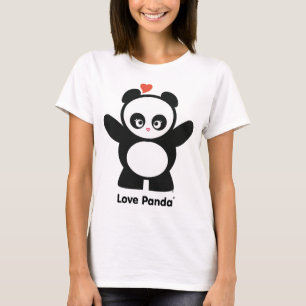 Camiseta Capa longa das senhoras de Panda® do amor