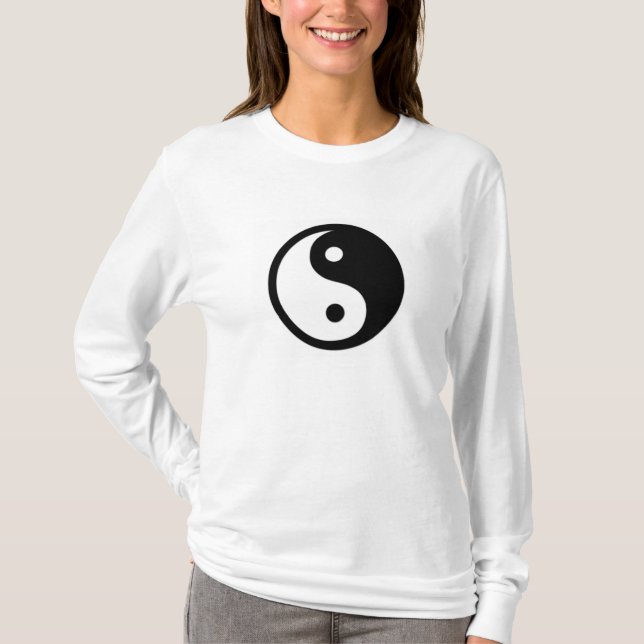 Camiseta Capa longa das senhoras de Yin Yang (Frente)