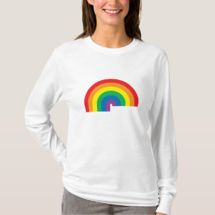Camiseta Capa longa das senhoras do arco-íris