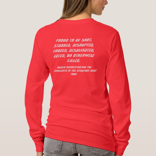 Camiseta Capa longa das senhoras do Redshirt (Verso)