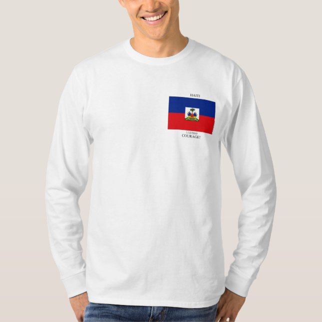 Camiseta Capa longa de Haiti Preshrunk (Frente)