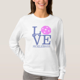 Camiseta Capa longa do t-shirt do Pickleball das mulheres: