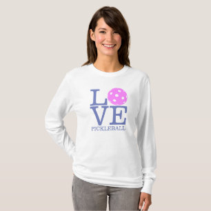 Camiseta Capa longa do t-shirt do Pickleball das mulheres: