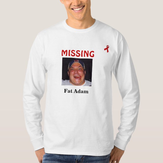 Camiseta Capa longa gorda de Adam dos homens (Frente)