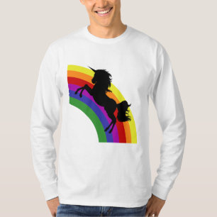 Camiseta Capa longa masculina preta da Silhuette Rainbow