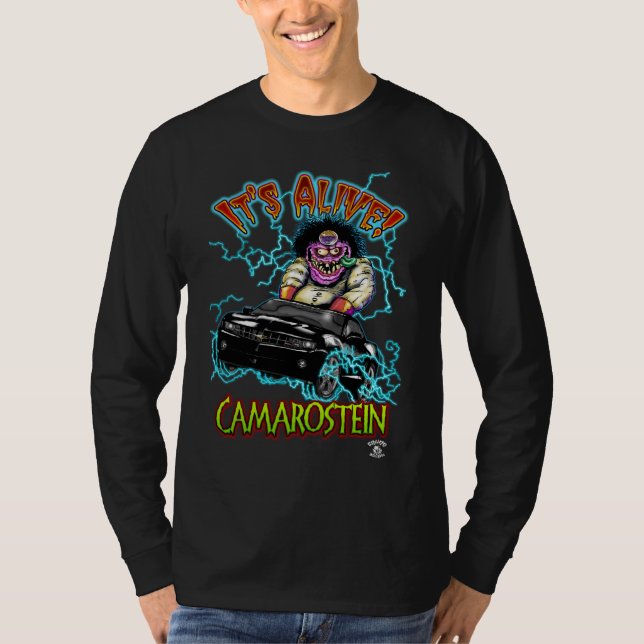 Camiseta Capa longa preta de Chevy Camaro RS (Frente)