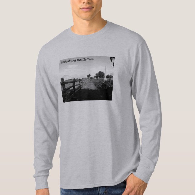 Camiseta Capa longa preto e branco de Gettysburg (Frente)