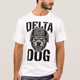 Camiseta Capacete Bulldog Delta Dog Design de Gravura Vinta
