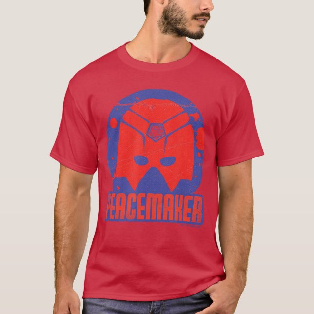 Camiseta Capacete da DC Comics Peacemaker com Distintivo de (Frente)
