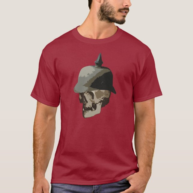 Camiseta Capacete da guerra mundial 1 com crânio (Frente)