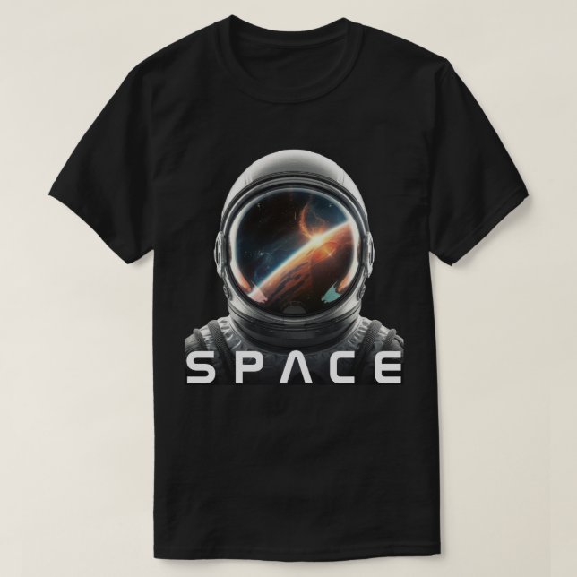 Camiseta Capacete de Astronauta Cósmico (Frente do Design)