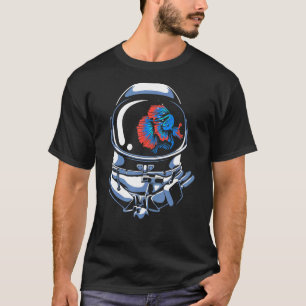 Camiseta Capacete De Astronauta É Um Aquário Com Um Peixe