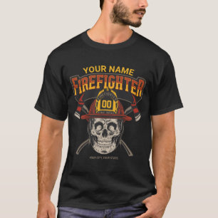 Camiseta Capacete de Caveira Personalizado de Bombeiro Ax B