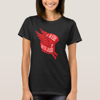 Camiseta Capacete de Ciclomotor Antigo Eu Ando Com Jesus