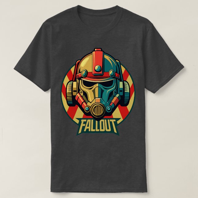 Camiseta Capacete de Fallout de Ilustração (Frente do Design)