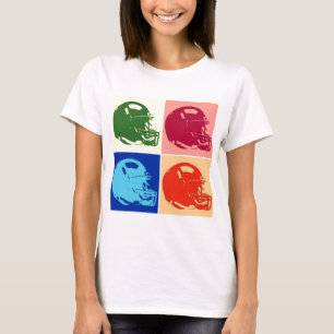 Camiseta Capacete de futebol de Pop de quatro cores