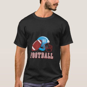 Camiseta Capacete de futebol e bola