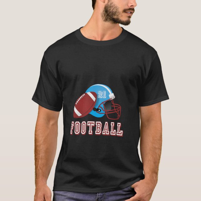 Camiseta Capacete de futebol e bola (Frente)