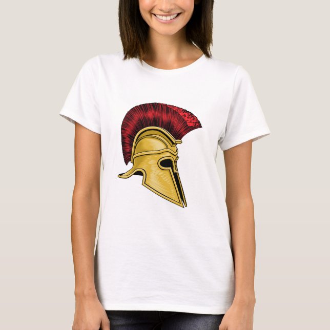 Camiseta Capacete de Guerreiro do Gladiador Espartano da Gr (Frente)