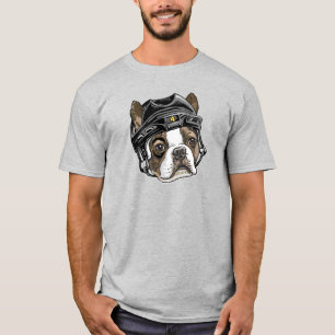 Camiseta Capacete de Hóquei Negro de Boston Terrier