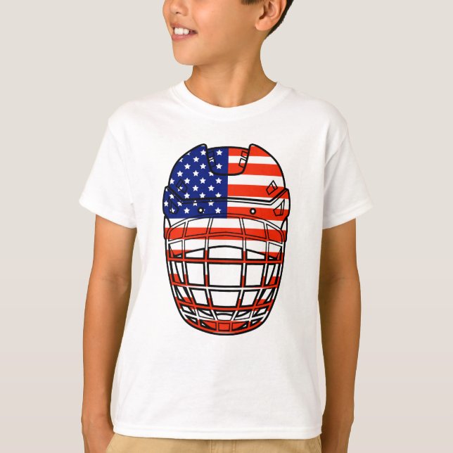 Camiseta Capacete de Hóquei no Gelo - EUA (Frente)