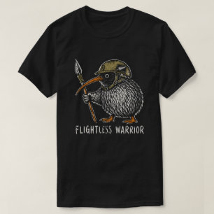 Camiseta Capacete de lança guerreiro do pássaro Kiwi Vintag
