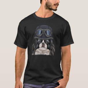 Camiseta Capacete de Motocicleta Antigo Japanese Chin