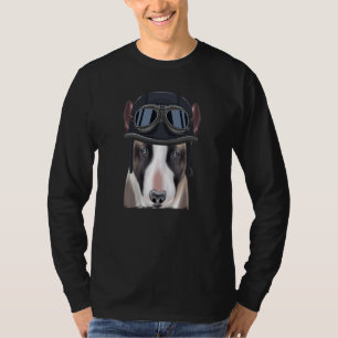 Camiseta Capacete de Motocicleta Vintage Miniatura Bull Ter