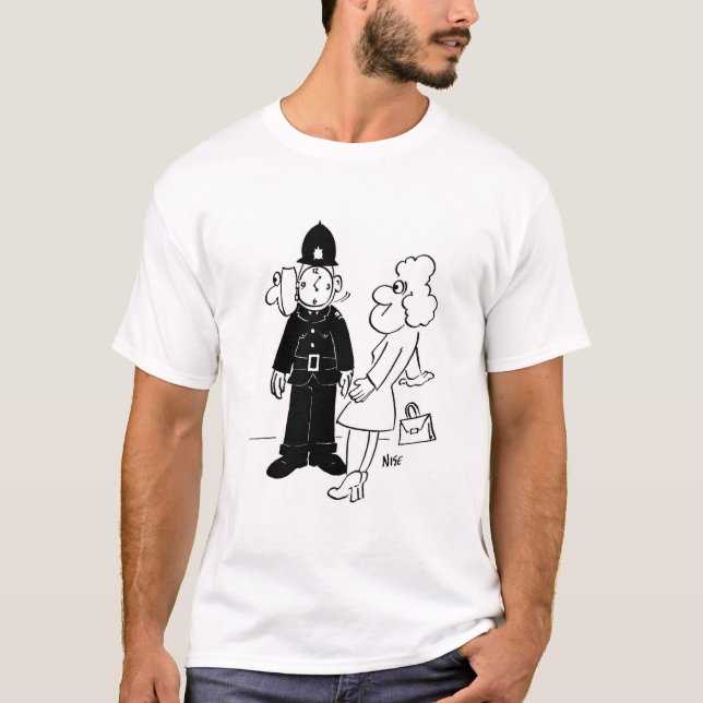 Camiseta Capacete de Relógio do Policial (Frente)