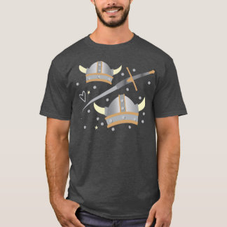 Camiseta capacete de vibração e padrão de espadas 2