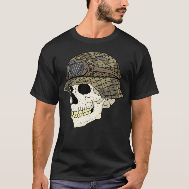 Camiseta Capacete E Caveira Alemães De Stahlhelm. (Frente)