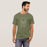 Capacete Espartano - Camisa-T Escura Básica Mascul