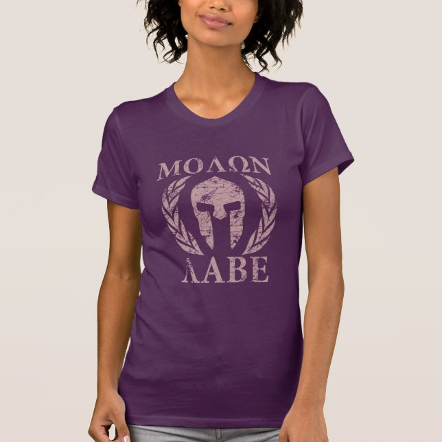Camiseta Capacete espartano do Grunge de Molon Labe (Frente)